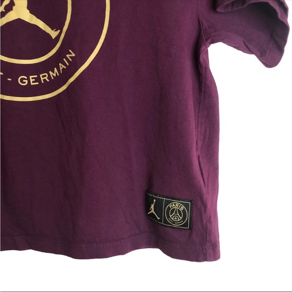 ❌sold❌Nike Air Jordan Bordeaux Paris Saint-Germain Short Sleeve Crop 2XL XXL - Picture 11 of 13